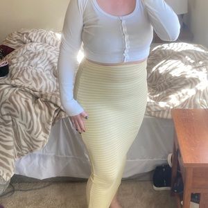 Yellow striped maxi skirt